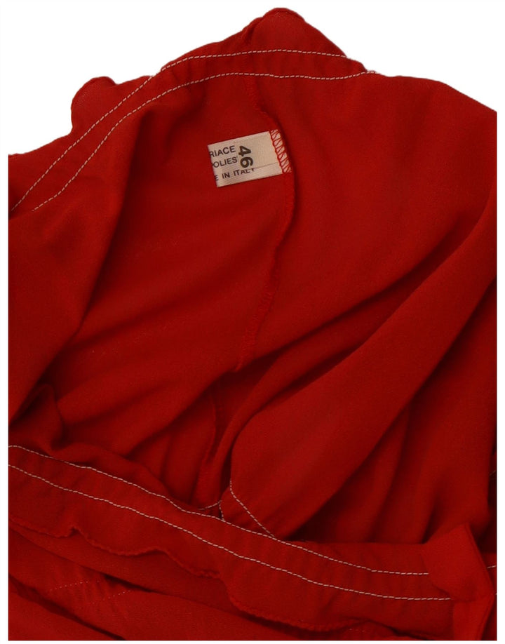 Prendisole vintage da donna IT 46 grande triacetato floreale rosso