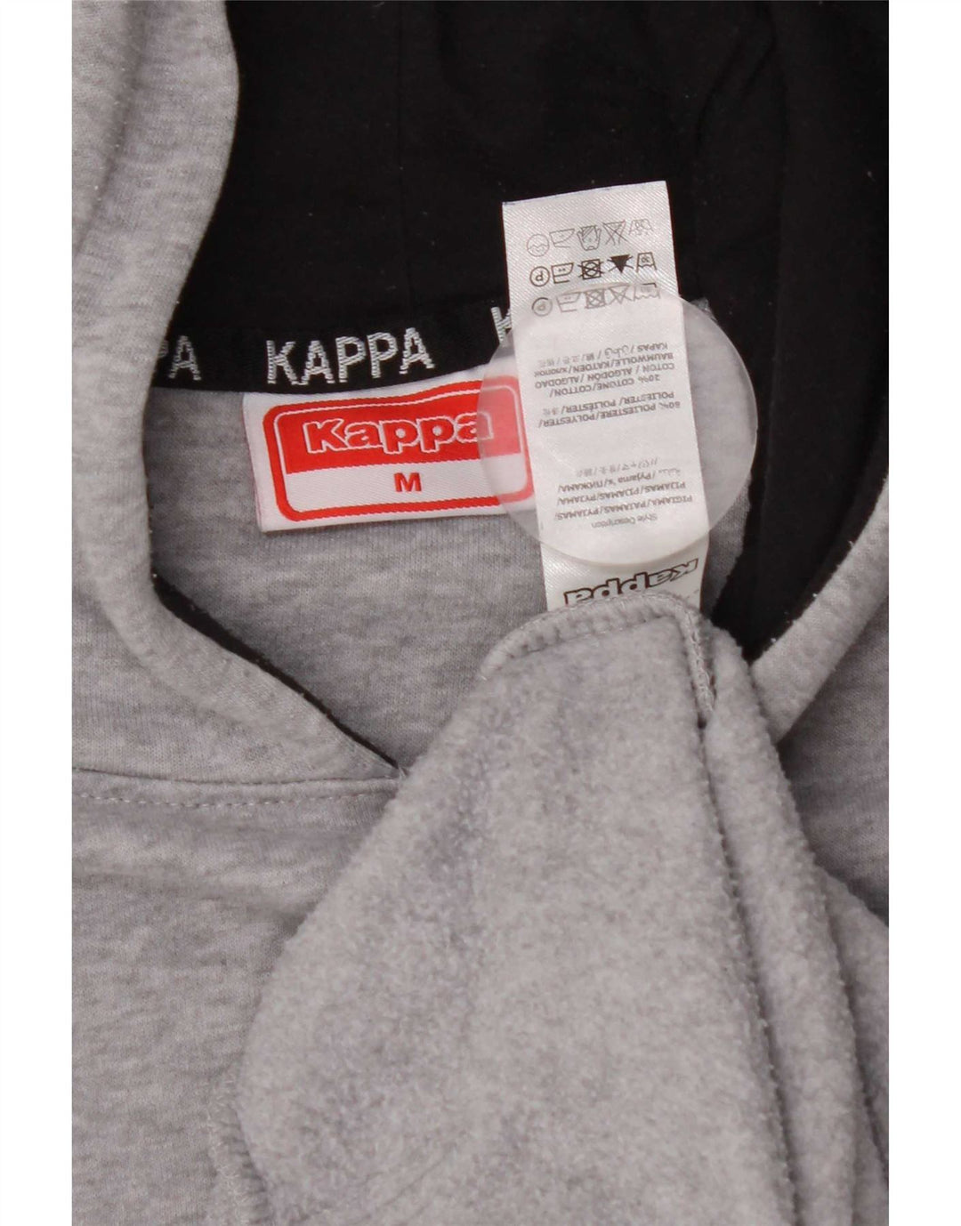 Maglione con cappuccio grafico da uomo Kappa in poliestere color block grigio medio