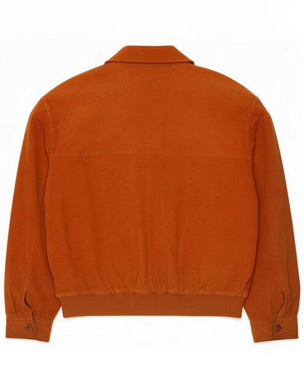 Giacca vintage da uomo in pelle scamosciata vestibilità ampia IT 48 Pelle marrone medio