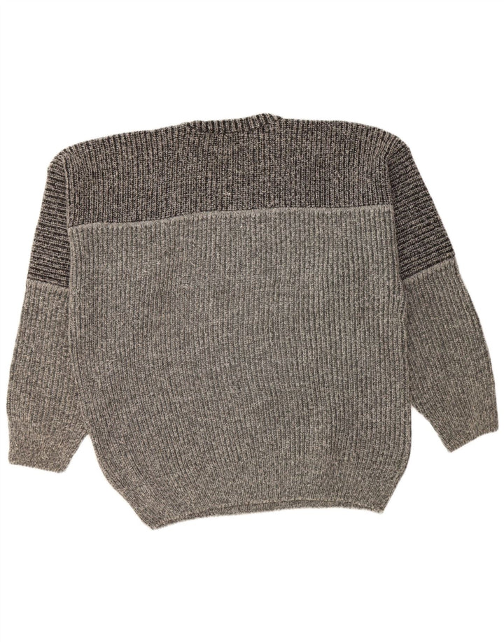 Maglione maglione girocollo da uomo FIUME 2XL Acrilico color block grigio