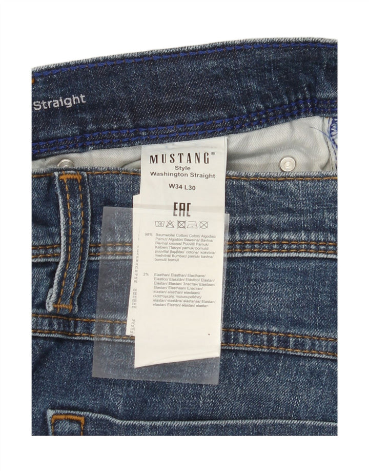 Mustang Jeans dritti da uomo W34 L30 in cotone blu