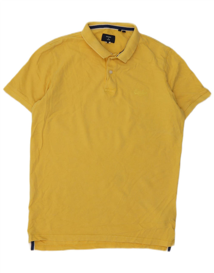 Polo da uomo Superdry grande in cotone giallo