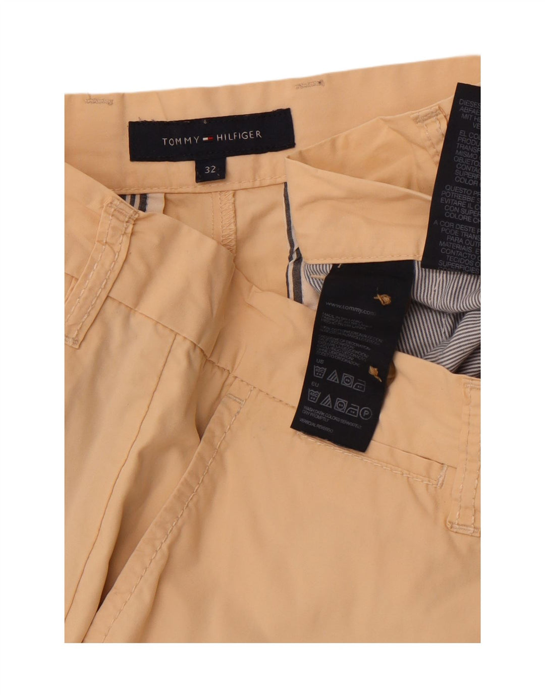 TOMMY HILFIGER Pantaloncini chino da uomo W32 Cotone beige medio