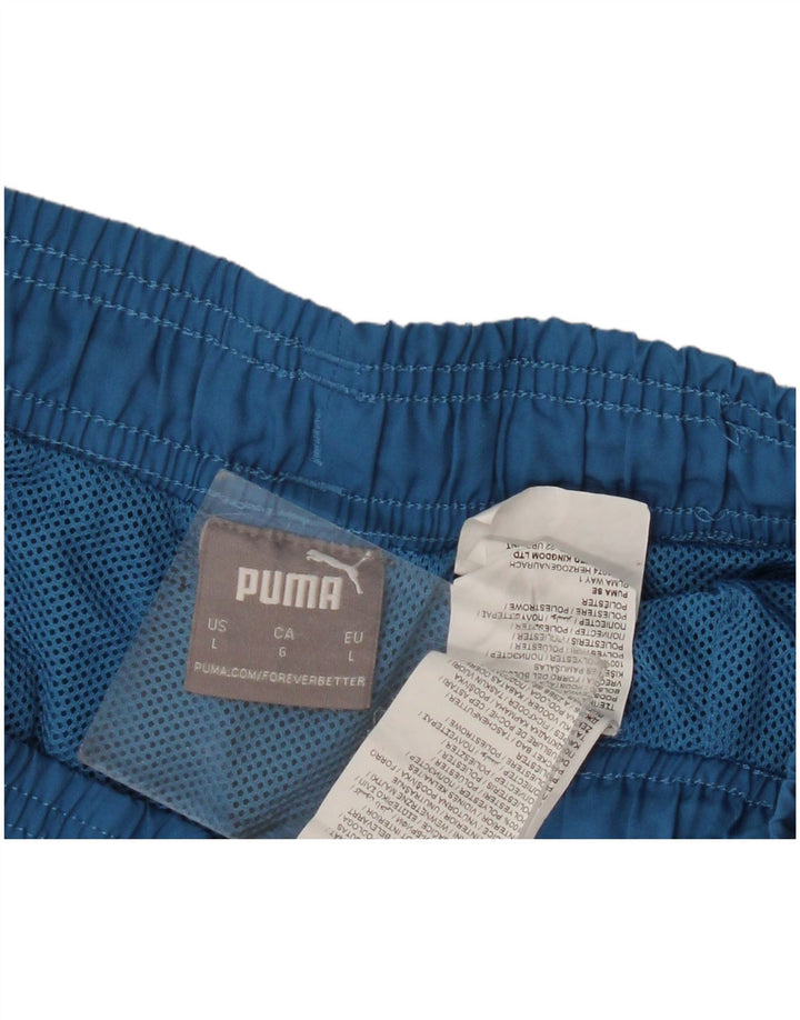 Pantaloncini da bagno grafici da uomo Puma grandi in poliestere blu