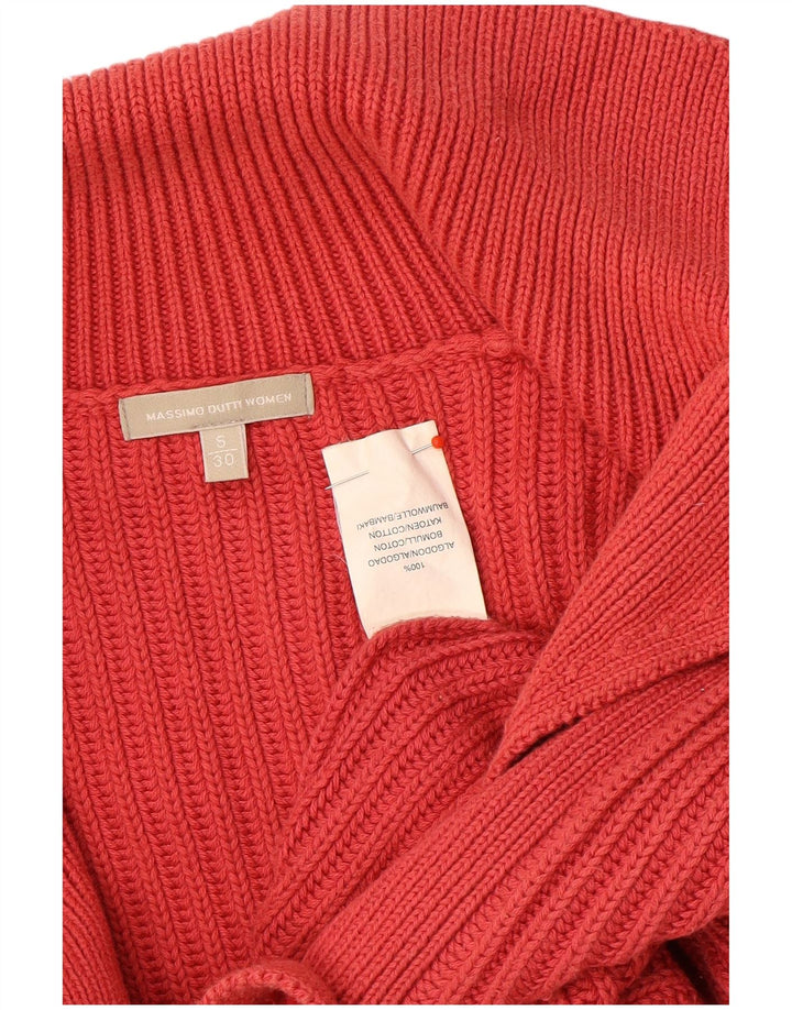 Maglione cardigan da donna Massimo Dutti UK 10 piccolo cotone rosso