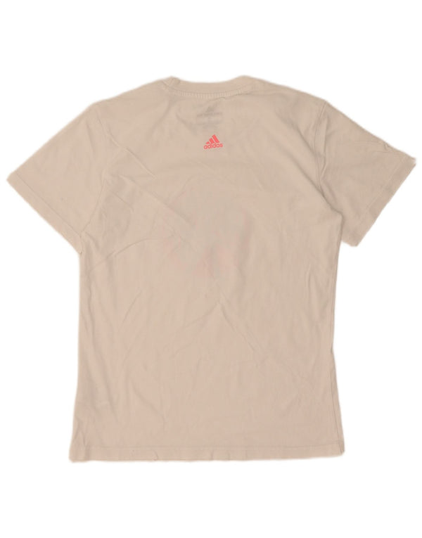 T-shirt grafica da donna Adidas Top UK 10 piccola in cotone bianco