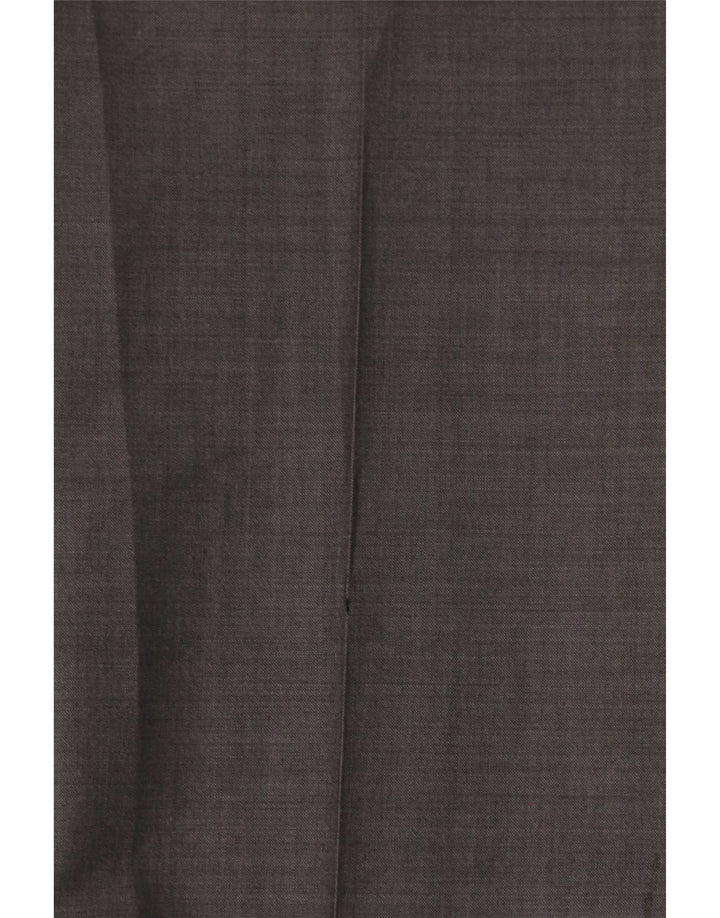 Pantaloni da abito dritti da uomo Marks & Spencer W32 L31 lana grigia