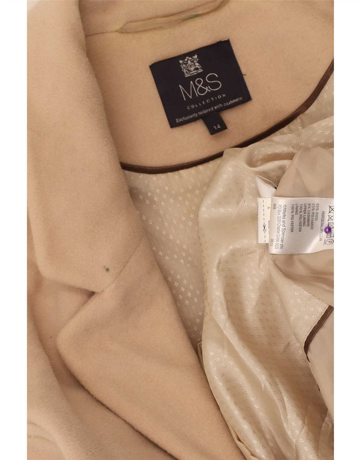 Cappotto da donna Marks & Spencer UK 14 Lana beige medio