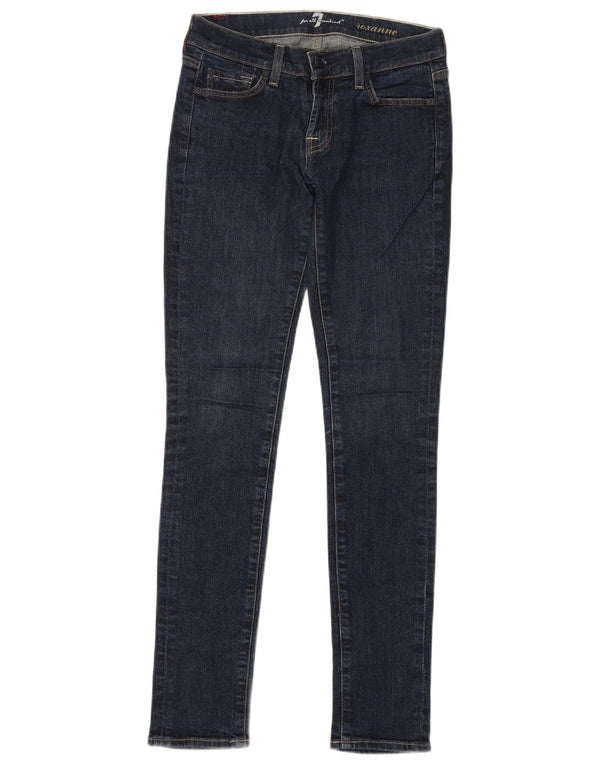 7 FOR ALL MANKIND Womens ROXANNE Skinny Jeans W26 L30 Navy Blue Cotton