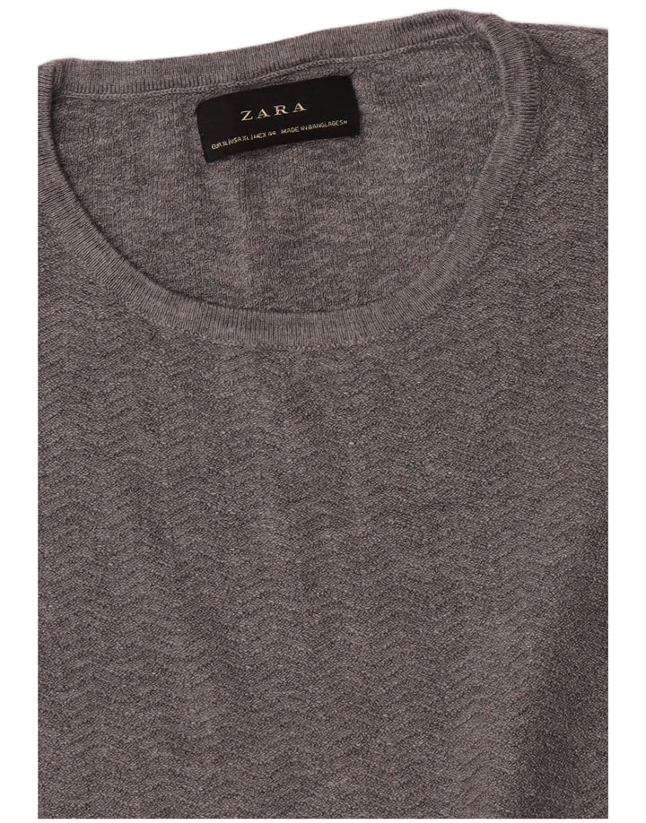 Maglione maglione girocollo da uomo Zara XL grigio