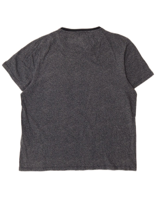 T-shirt da uomo Ted Baker taglia 4 grande in cotone screziato blu navy