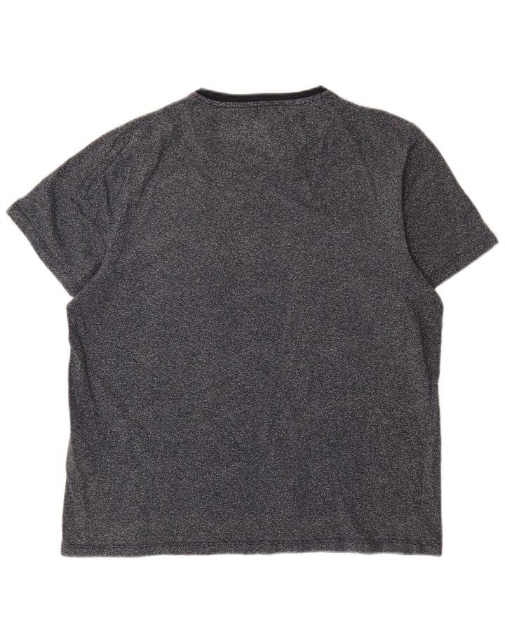 T-shirt da uomo Ted Baker taglia 4 grande in cotone screziato blu navy