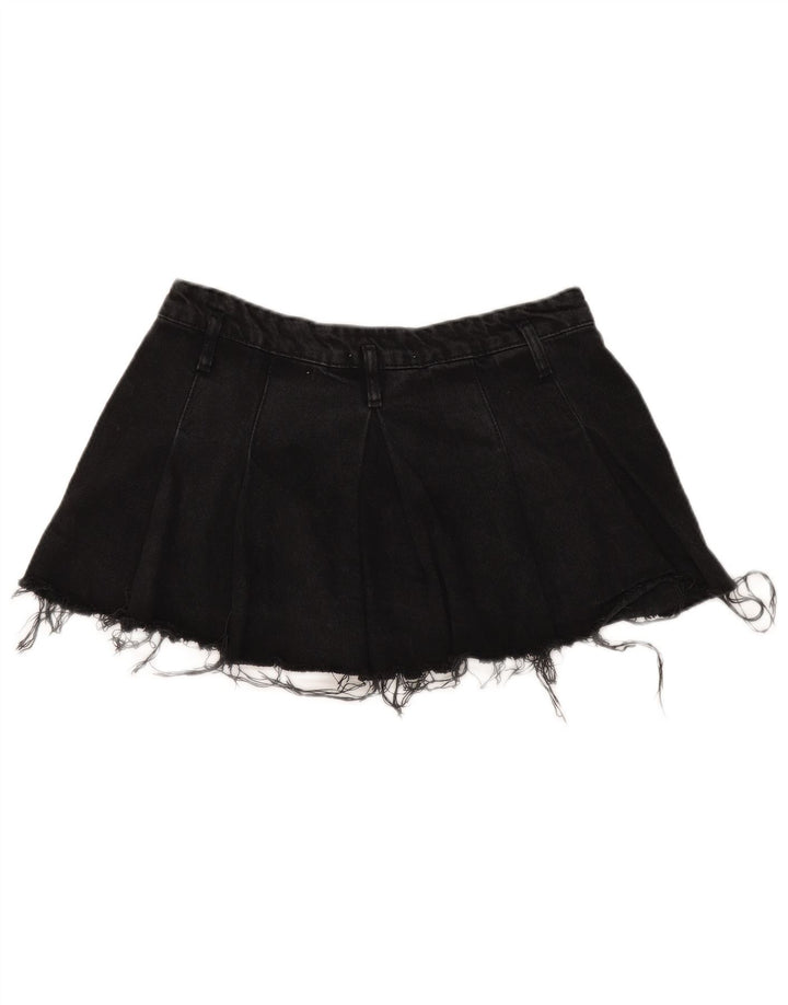Mini gonna di jeans Zara da donna media W32 in cotone nero