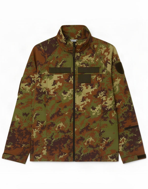 Vintage Mens Military Utility Jacket IT 52 XL Green Camouflage Polyamide