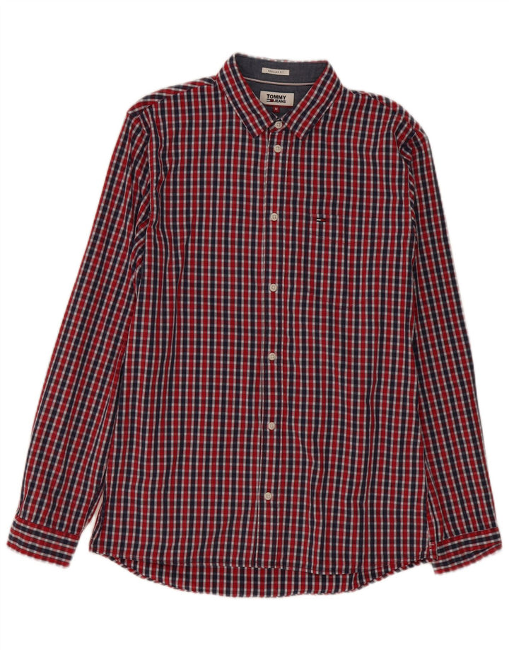 Camicia da uomo vestibilità regolare Tommy Hilfiger cotone a quadri rosso medio