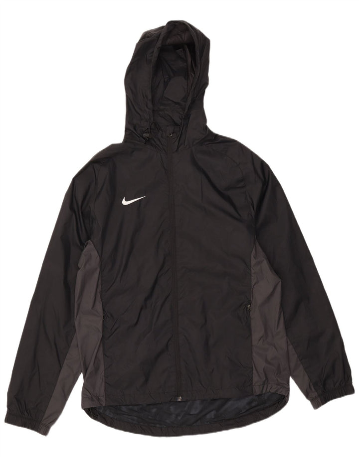 Giacca antipioggia con cappuccio da uomo Nike UK 38 nylon color block nero medio
