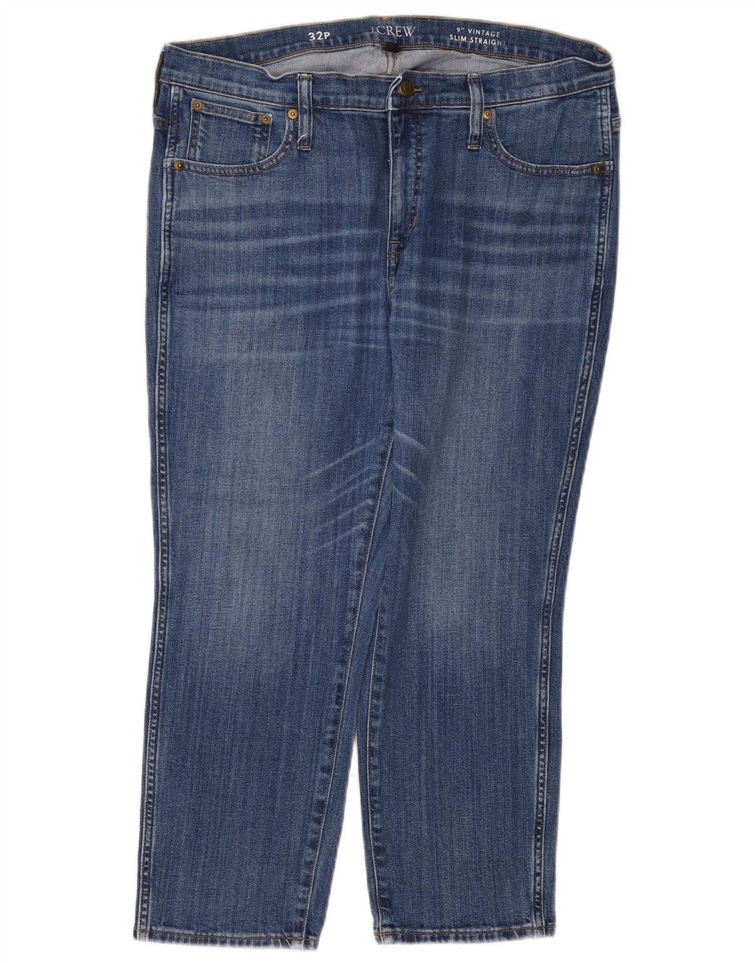 Jeans corti dritti slim da donna J. Crew W32 L23 cotone blu