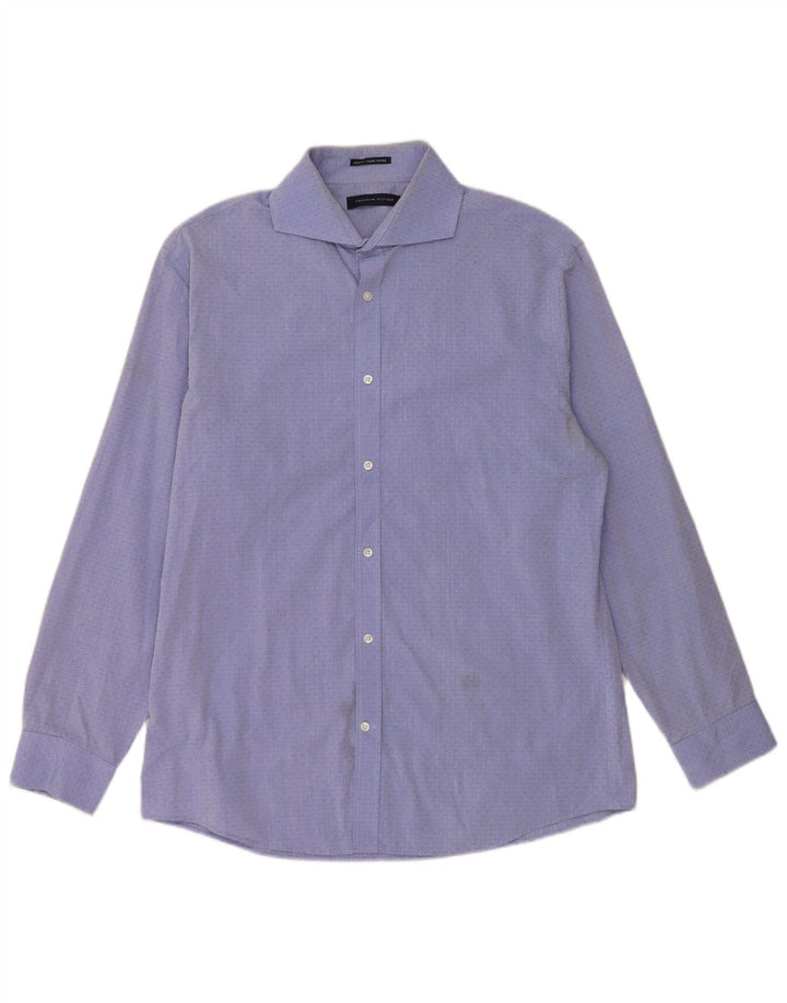 Camicia slim fit da uomo Tommy Hilfiger taglia 16 grande blu geometrico