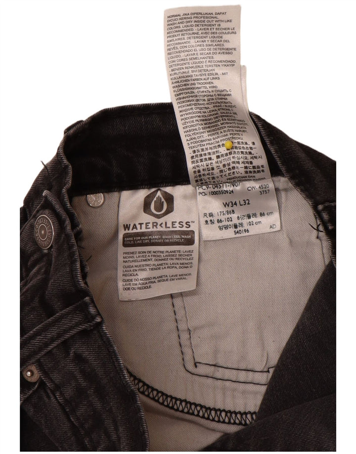 Jeans Levi's Uomo 511 Slim Distressed W34 L32 Cotone Nero
