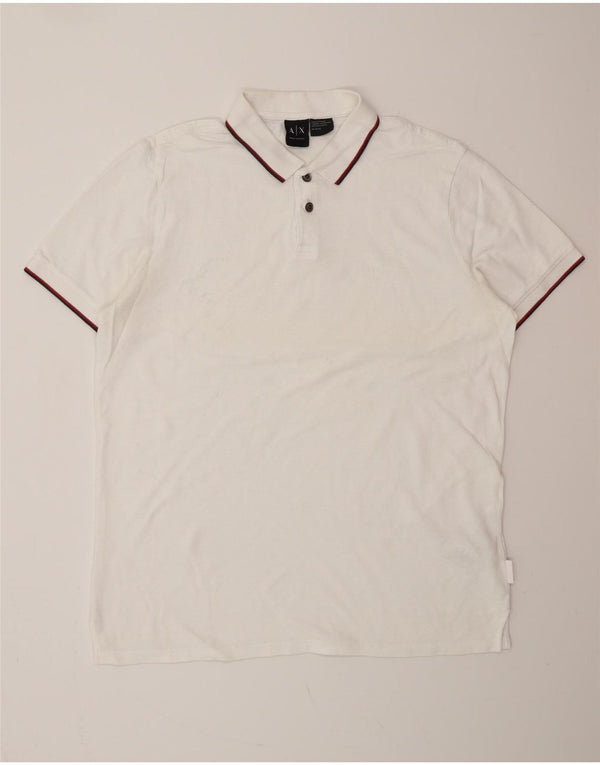 Polo da uomo ARMANI EXCHANGE XL in cotone bianco