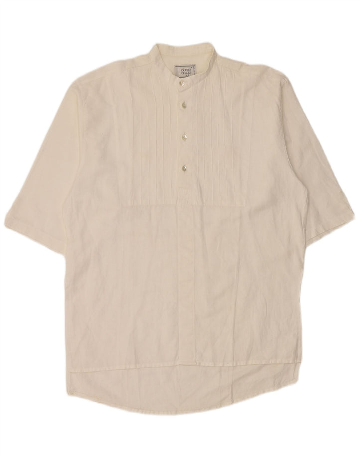 Camicia pullover vintage da uomo con maniche a 3/4 bianco medio