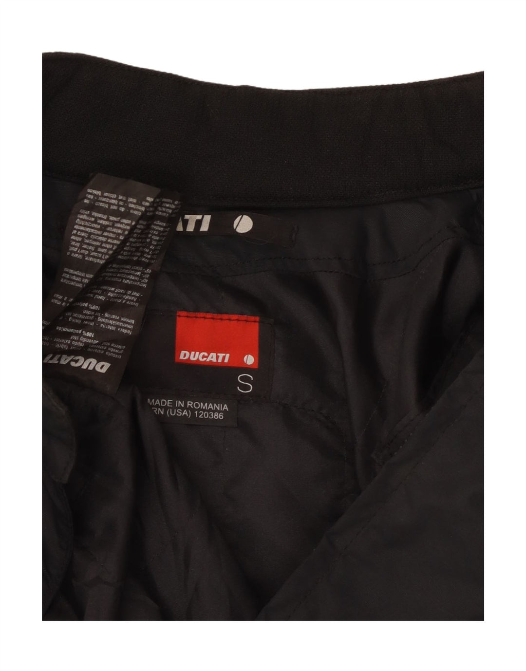 DUCATI Giacca da corsa grafica da uomo UK 36 Small Nera in poliammide