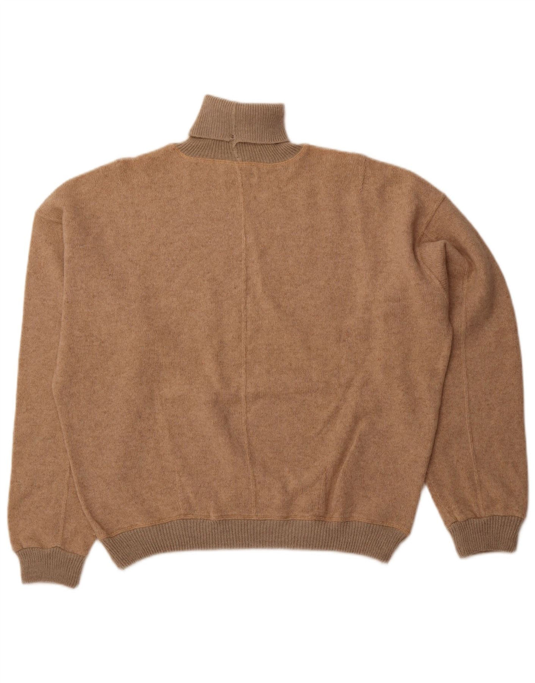 Maglione maglione oversize da donna VINTAGE con collo alto UK 18 XL Lana beige