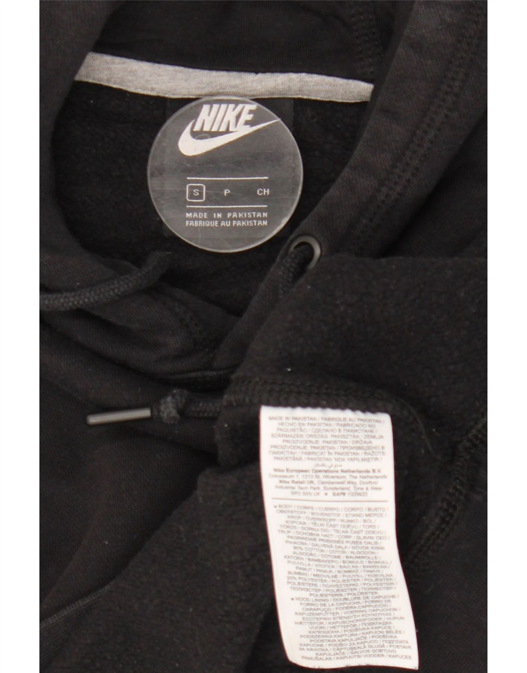 Felpa con cappuccio da uomo Nike Small in cotone nero