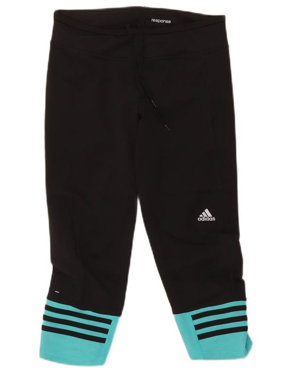Leggings Adidas Climalite Capri da donna UK 8 Small Black Colourblock