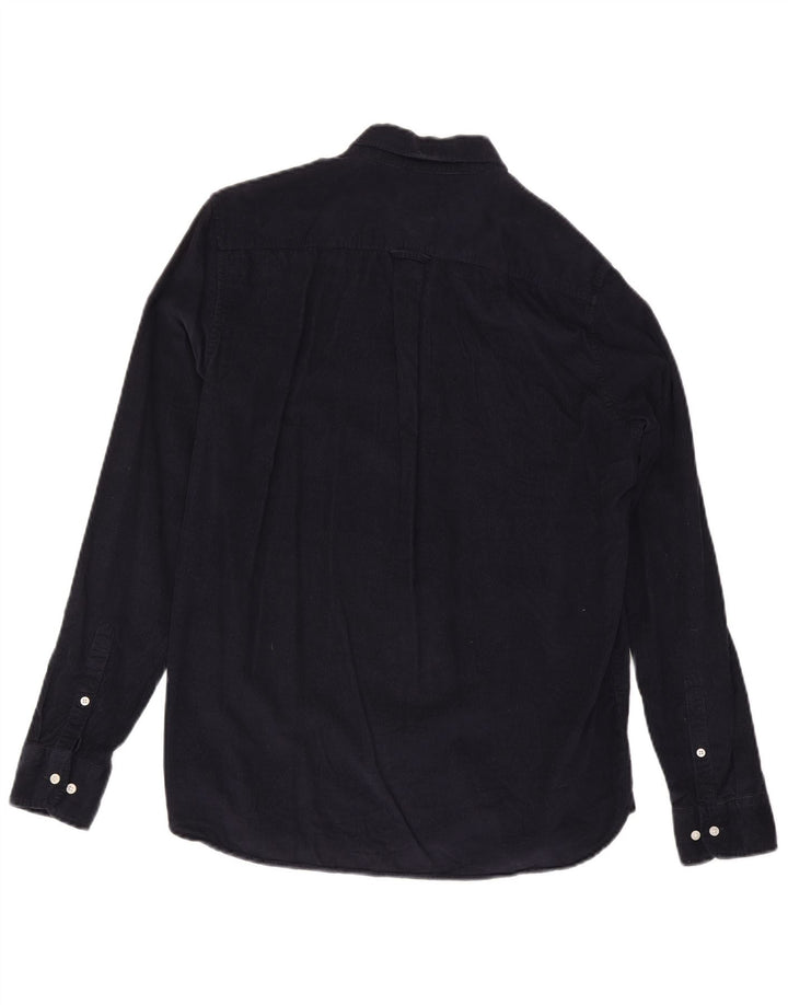 Camicia da uomo in velluto a coste Superdry grande in cotone blu navy
