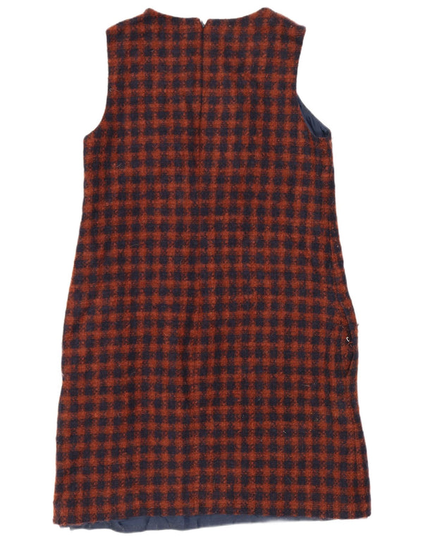 Abito a trapezio senza maniche da donna Hobbs UK 12 medio in lana a quadri blu navy