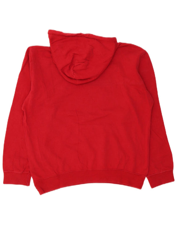 Maglione con cappuccio grafico da uomo Champion in cotone rosso medio