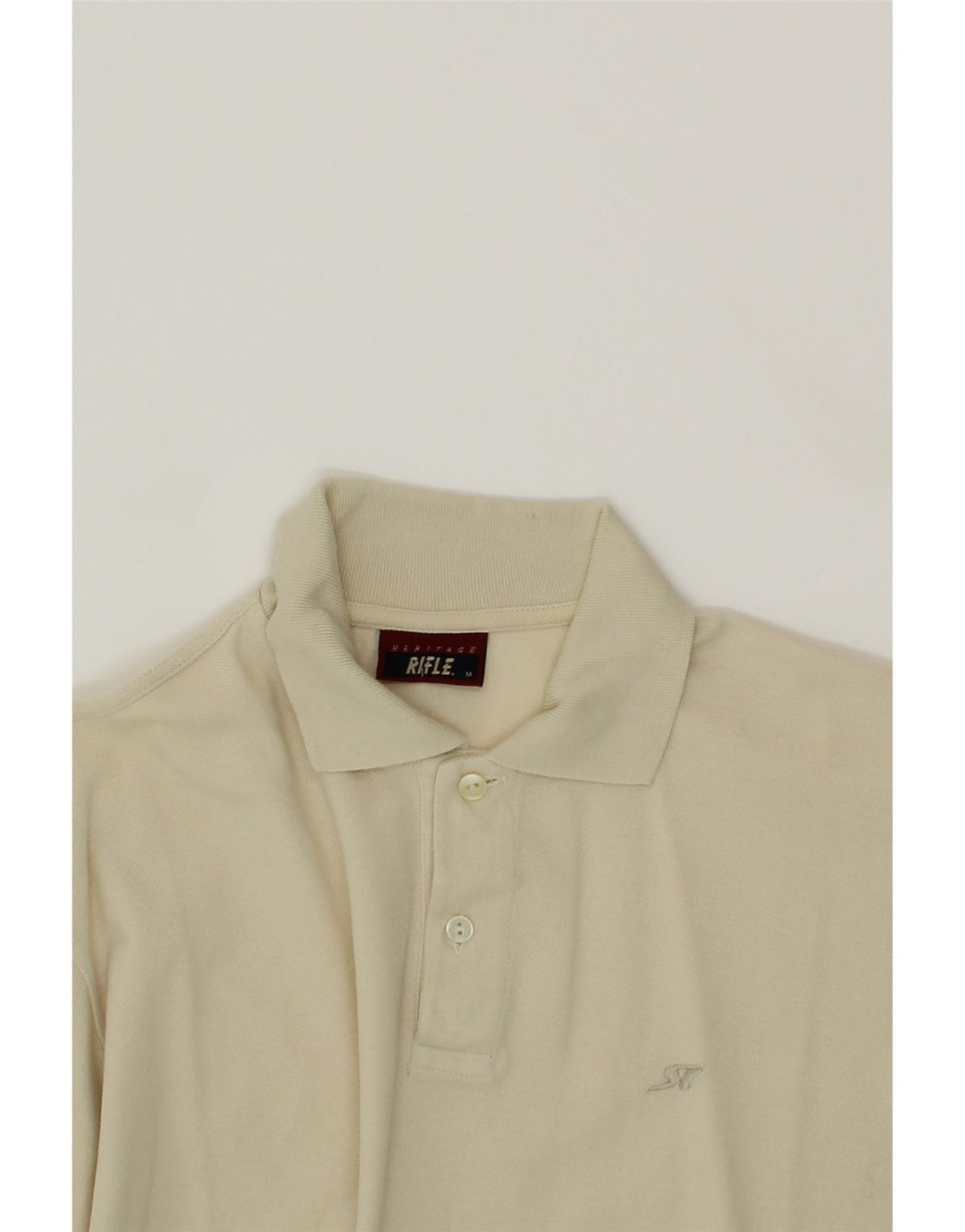 RIFLE Mens Polo Shirt Medium Beige Cotton Vintage Rifle and Second-Hand Rifle from Messina Hembry 