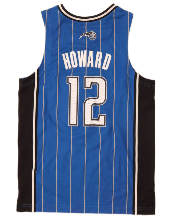 Canottiera grafica Adidas da ragazzo Orlando 11-12 anni in poliestere a righe blu