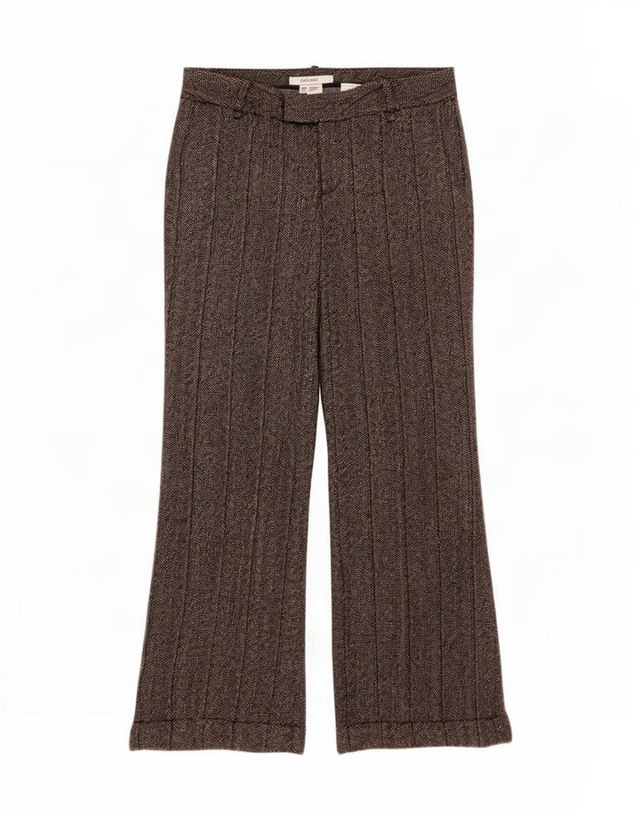 Pantaloni casual Bootcut da donna Zara EU 40 medi W30 L30 grigio a spina di pesce