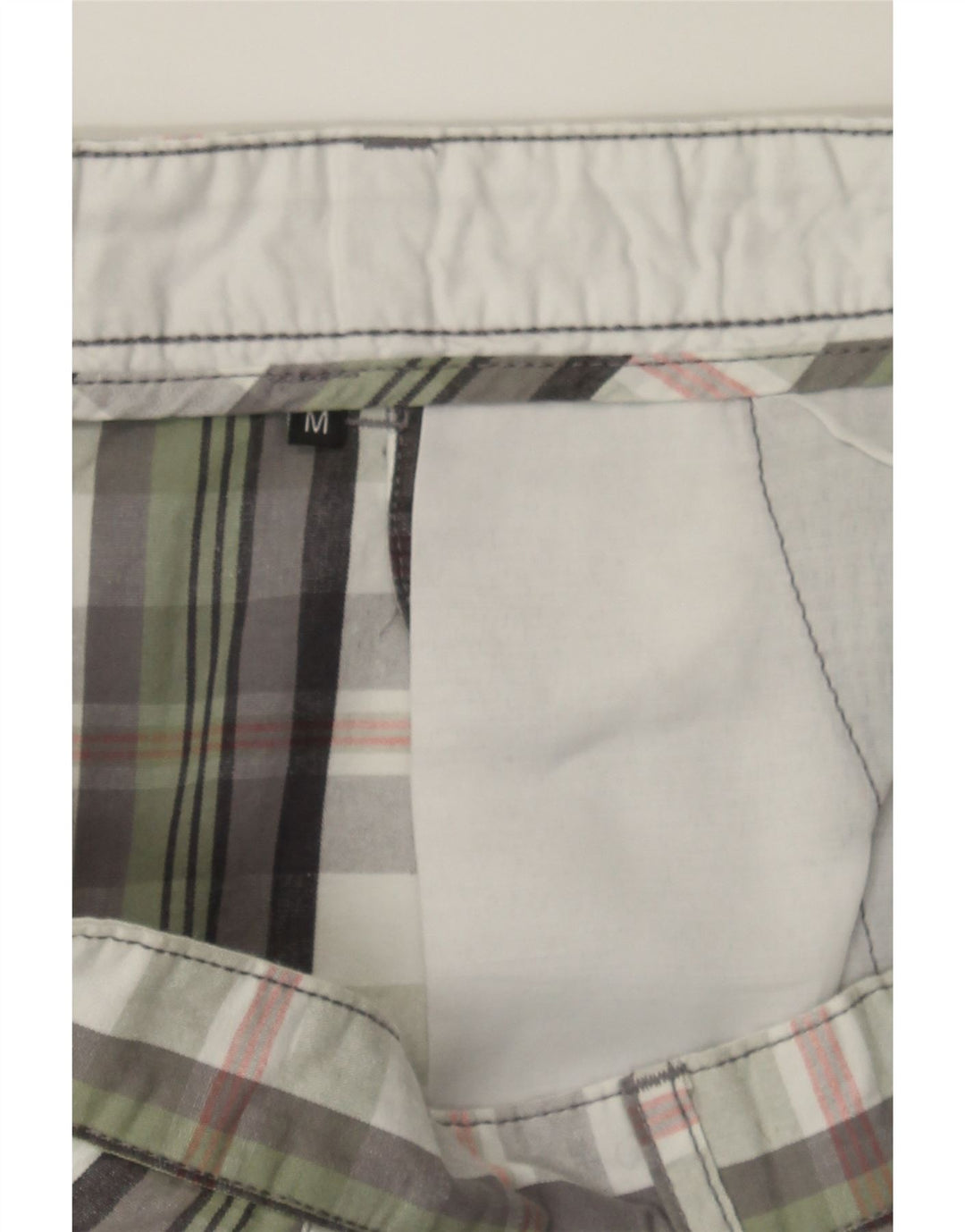 PIERRE CARDIN Mens Regular Fit Chino Shorts Medium Grey Check Cotton Vintage Pierre Cardin and Second-Hand Pierre Cardin from Messina Hembry 