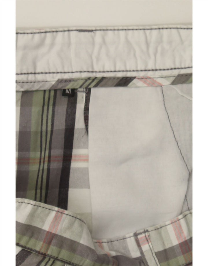 PIERRE CARDIN Mens Regular Fit Chino Shorts Medium Grey Check Cotton Vintage Pierre Cardin and Second-Hand Pierre Cardin from Messina Hembry 