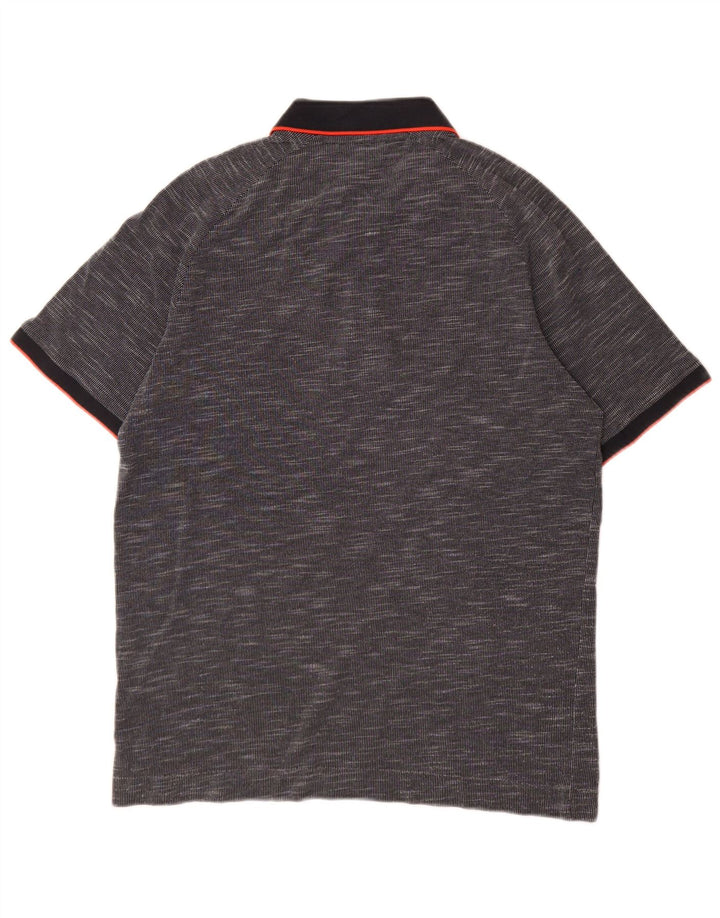 Polo da uomo Jack & Jones grande in cotone chiazzato grigio