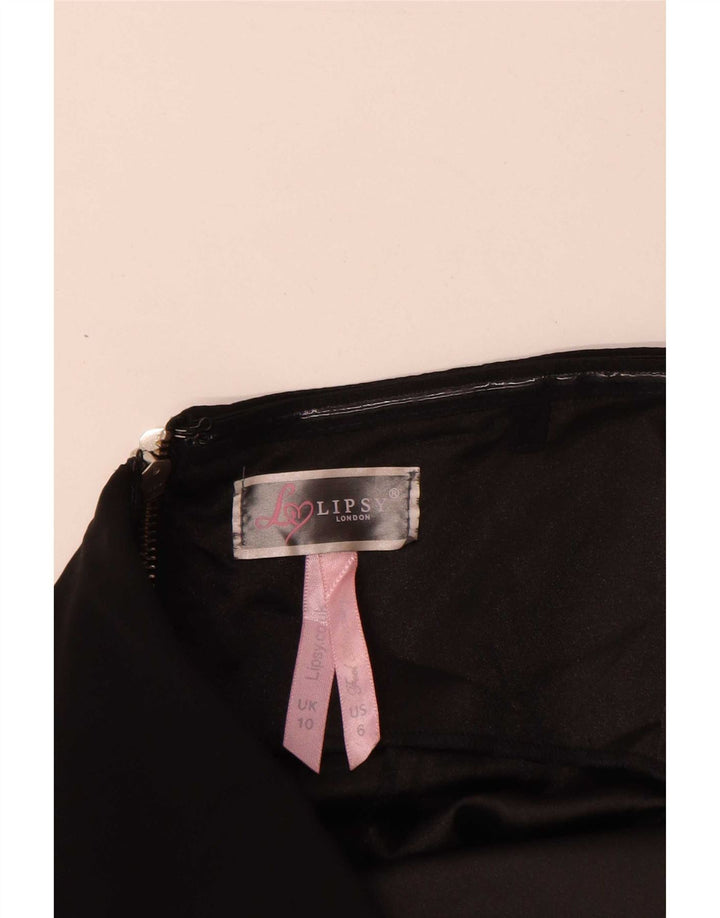 Abito senza spalline da donna Lipsy UK 10 piccolo nero chiazzato