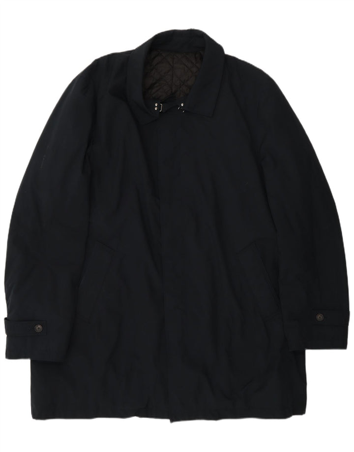 Impermeabile Uomo Borsalino IT 56 3XL Blu Navy Poliestere Classico