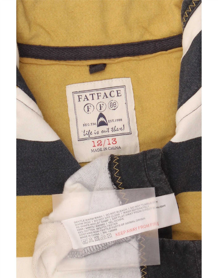 Felpa con collo con zip per ragazzi Fat Face, maglione, 12-13 anni, a righe multicolori