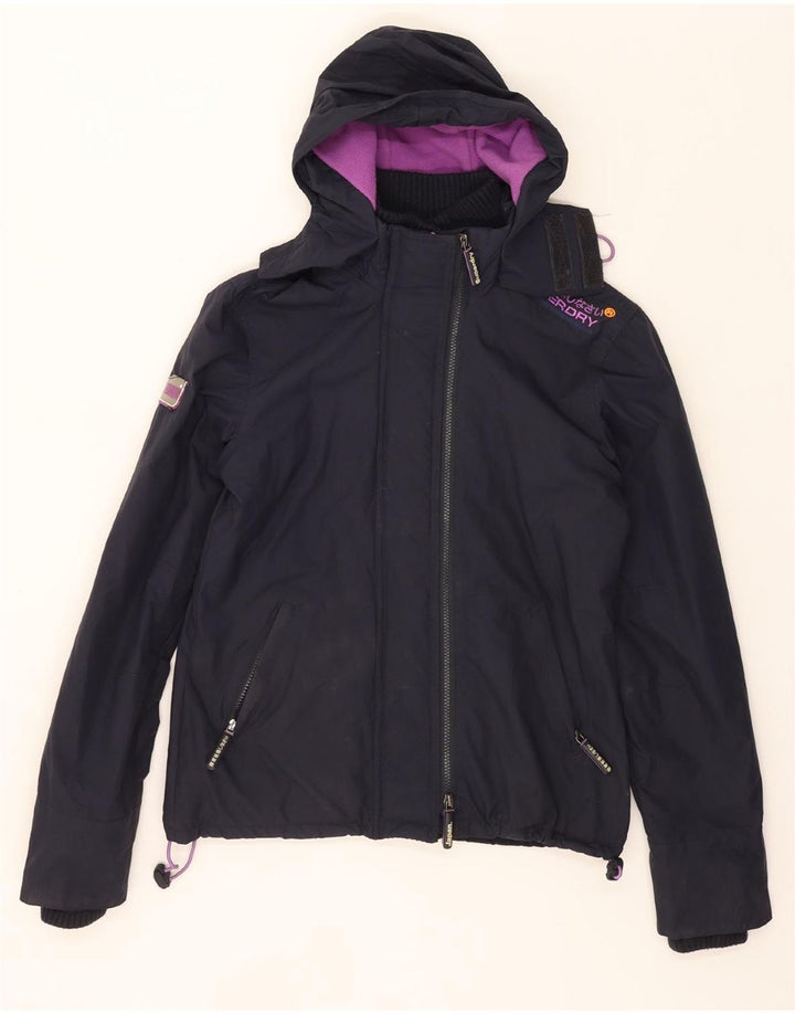 SUPERDRY Womens Windcheater Windbreaker Jacket UK 14 Medium Navy Blue Vintage Superdry and Second-Hand Superdry from Messina Hembry 