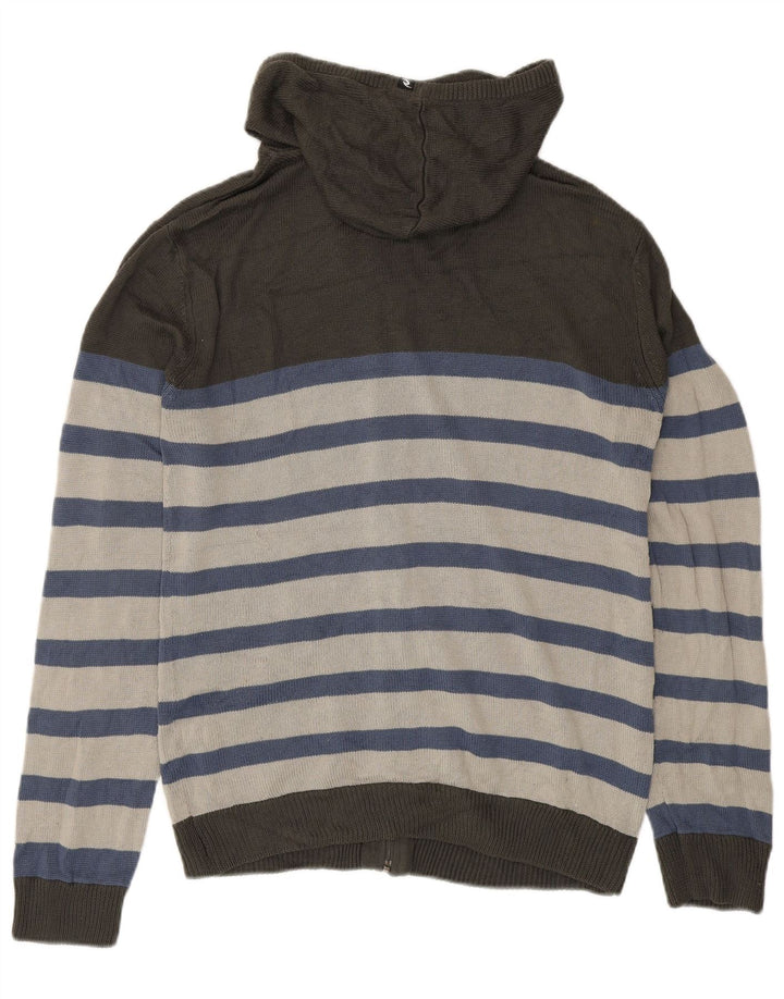 Maglione cardigan con cappuccio da uomo Rip Curl grigio medio a righe