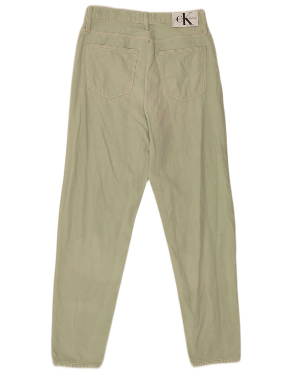 Jeans dritti da donna Calvin Klein W28 L28 cotone verde