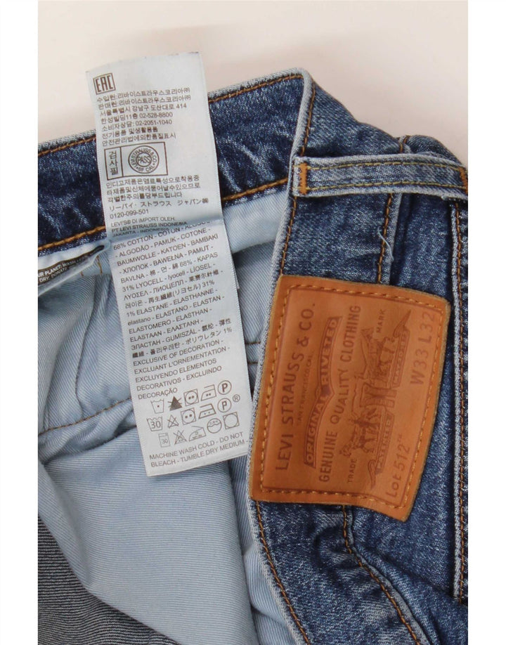 Jeans Levi's Uomo 512 Slim Tapered W33 L32 Cotone Blu