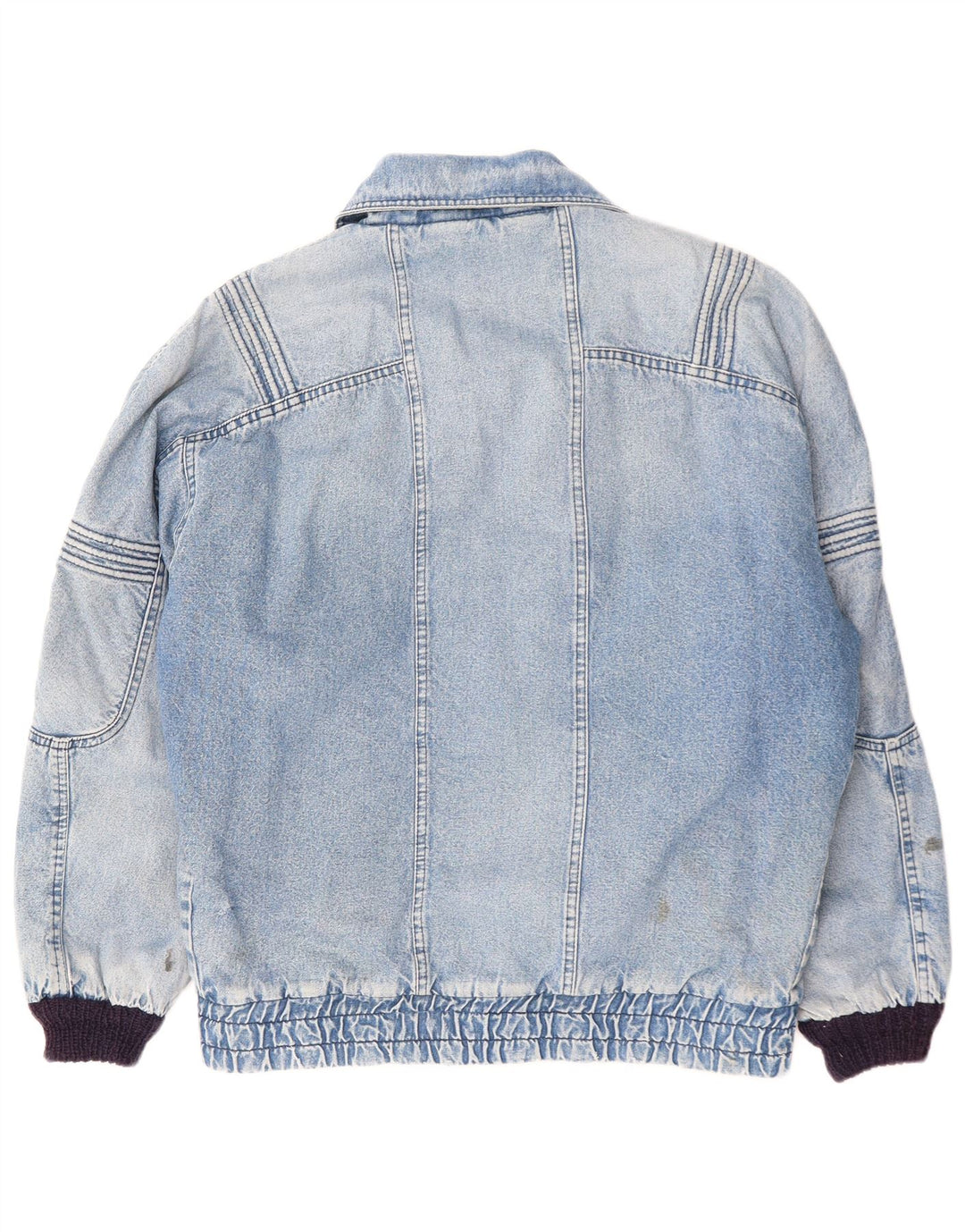 POP 84 Giacca da uomo in sherpa di jeans dal taglio ampio vintage UK 38 Cotone blu medio