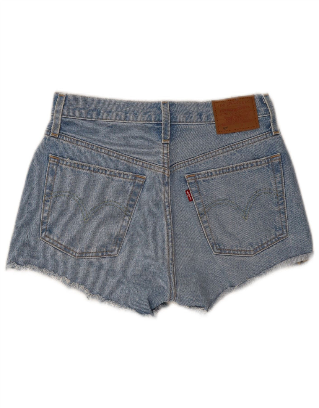 Pantaloncini Levi's da donna 501 in denim invecchiato W26 piccolo cotone blu