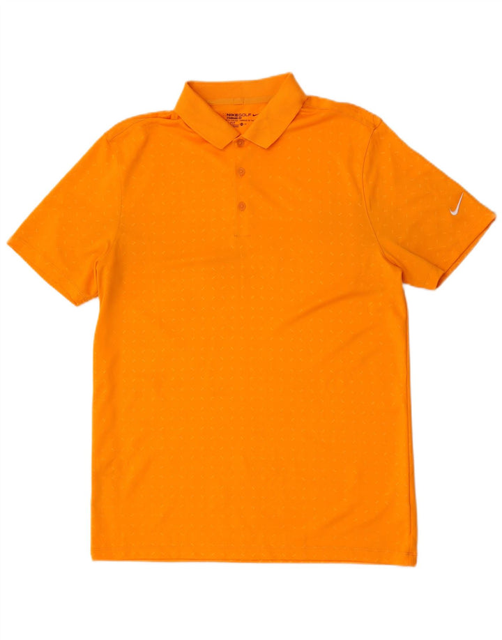 Polo Nike da uomo Dri Fit vestibilità standard, poliestere maculato arancione medio