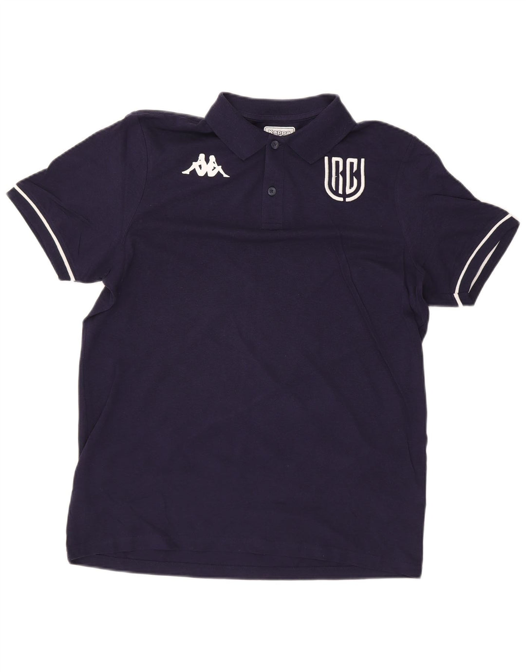 KAPPA Mens Graphic Polo Shirt Large Navy Blue Cotton