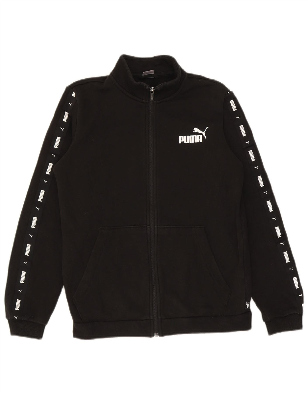 Giacca da ginnastica grafica da ragazzo Puma 13-14 anni in cotone nero